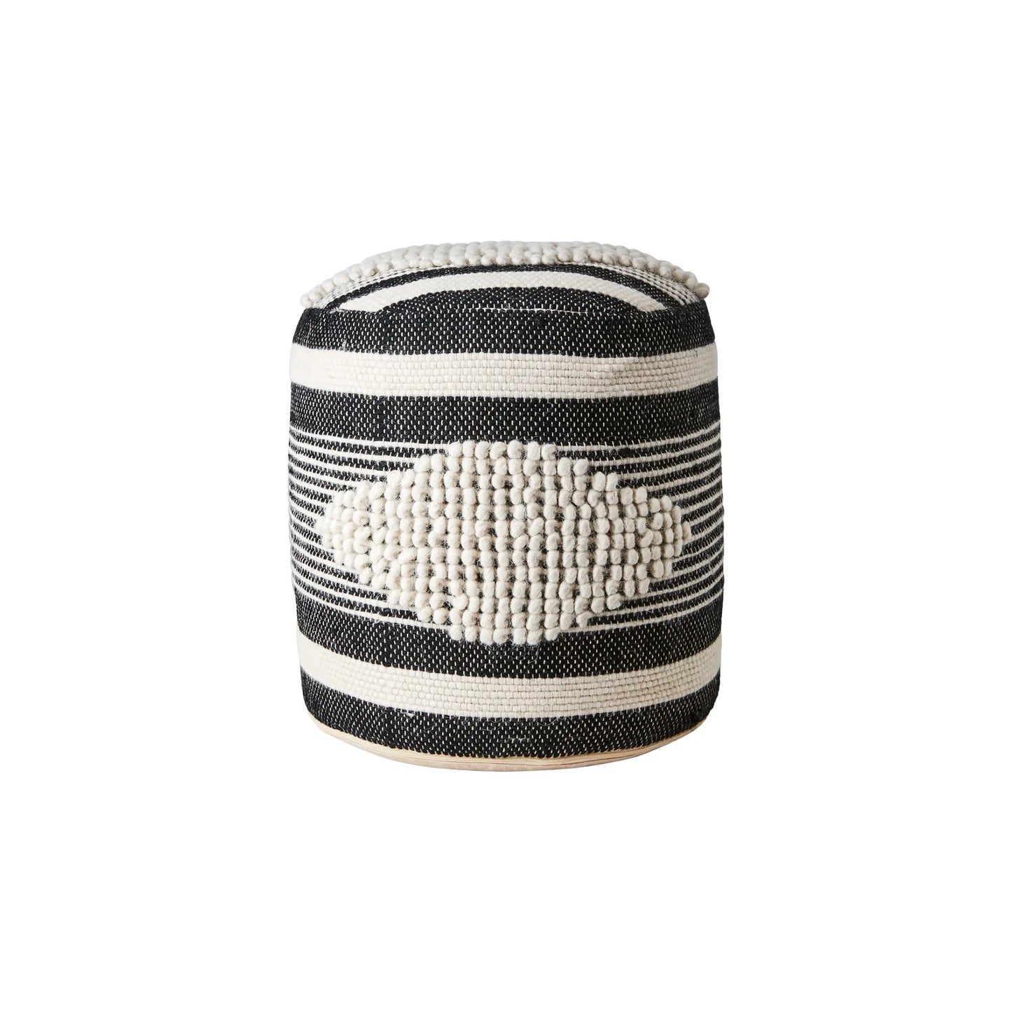 Affari of Sweden, Minna Sittpuff, Svart/elfenben-Silvra Home