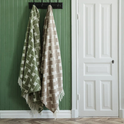 Almedahls Korg Pläd 130x170cm, Brun Offwhite