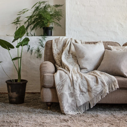 Almedahls Skogen Pläd 130x170cm, Beige Offwhite