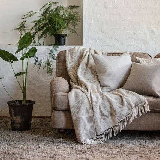 Almedahls Skogen Pläd 130x170cm, Beige Offwhite