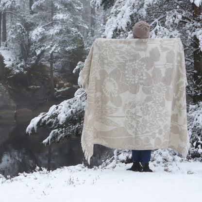 Almedahls Skogen Pläd 130x170cm, Beige Offwhite