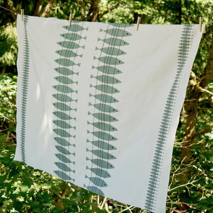 Almedahls Sill Vaxduk 145x220cm, Gröngrå