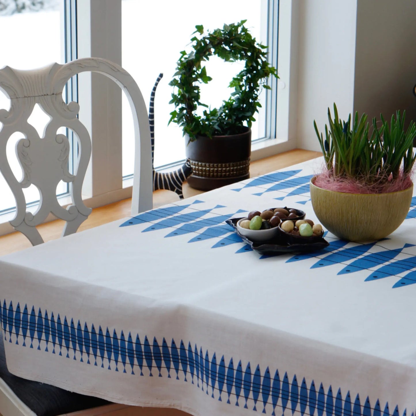 Almedahls Sill Vaxduk 145x220cm, Blå