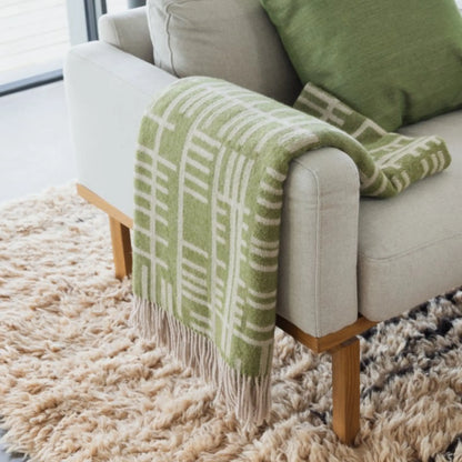 Almedahls Pickepin Pläd 130x170cm, Mossgrön Beige