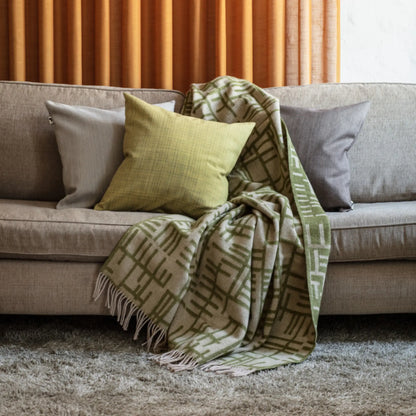 Almedahls Pickepin Pläd 130x170cm, Mossgrön Beige