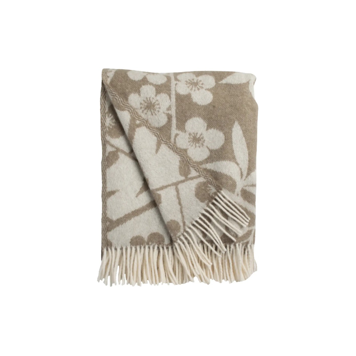 Almedahls Körsbärsträdgården Pläd 130x170cm, Brun Off White