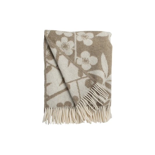 Almedahls Körsbärsträdgården Pläd 130x170cm, Brun Off White