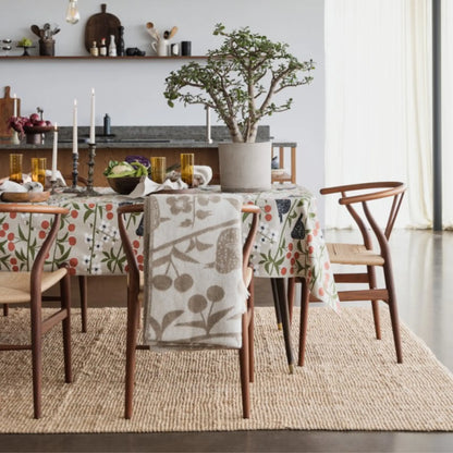 Almedahls Körsbärsträdgården Pläd 130x170cm, Brun Off White