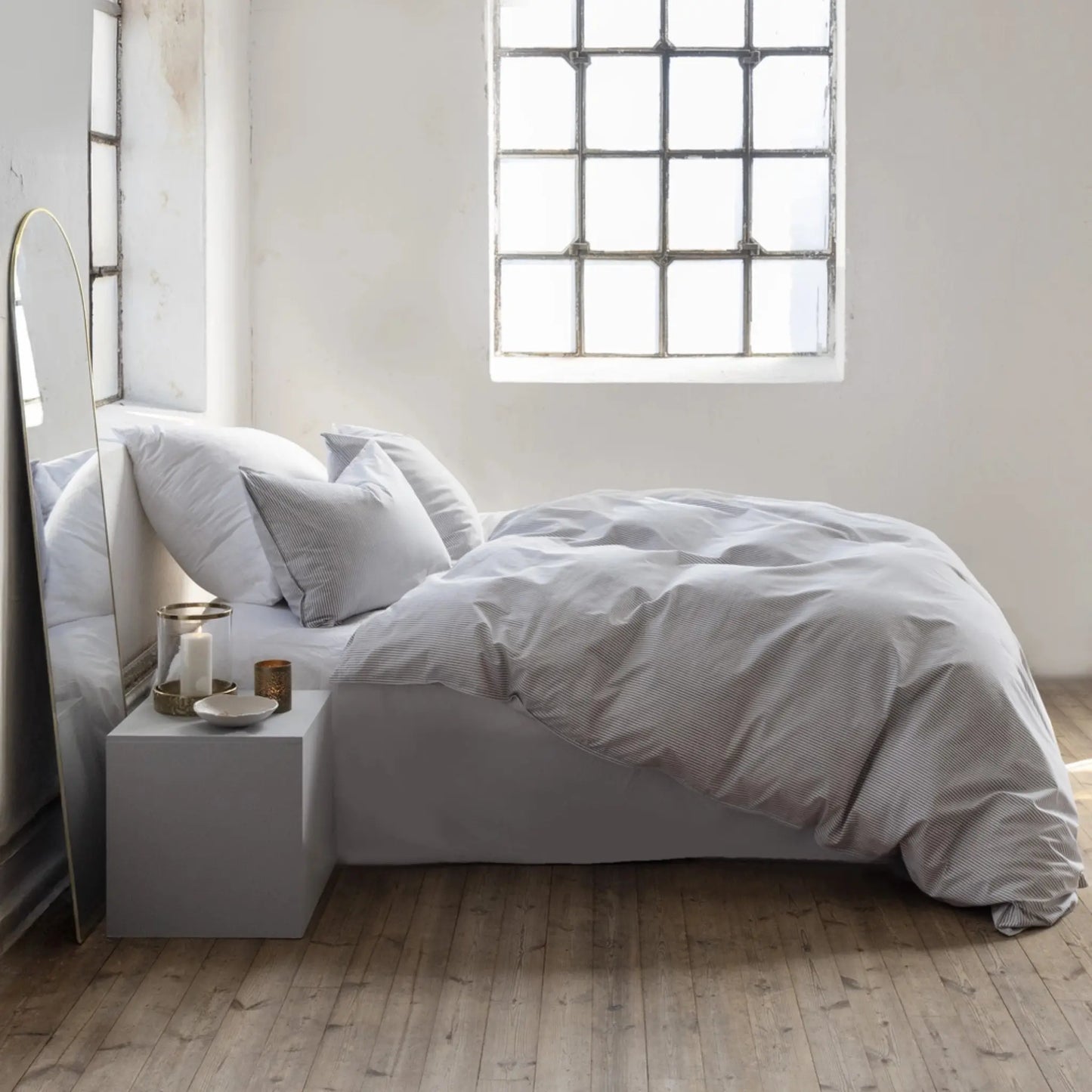 Borås Cotton Cille Bäddset 150x210/50x60 cm, Antrasit