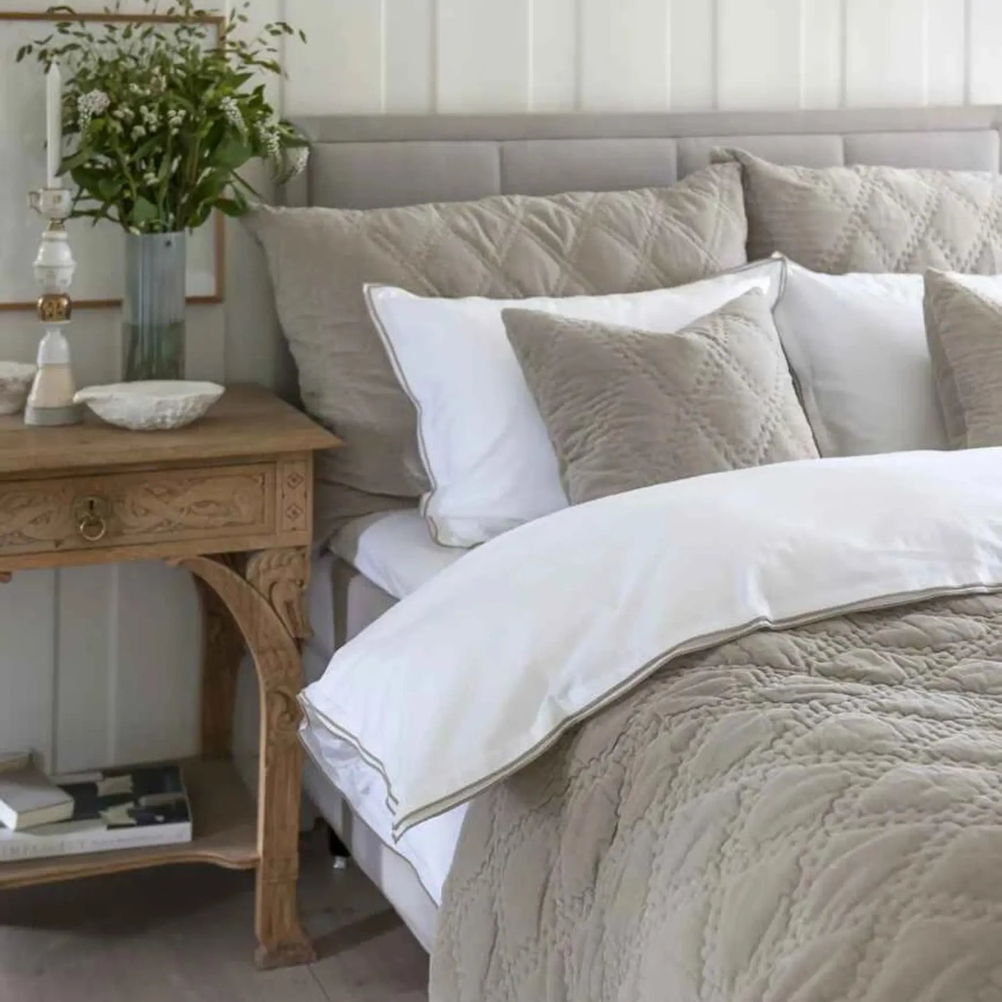 Borås Cotton Sky Bäddset 150x210/50x60 cm, Beige