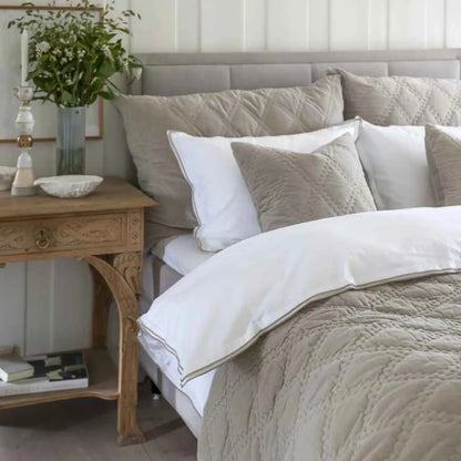 Borås Cotton Sky Bäddset 150x210/50x60 cm, Beige