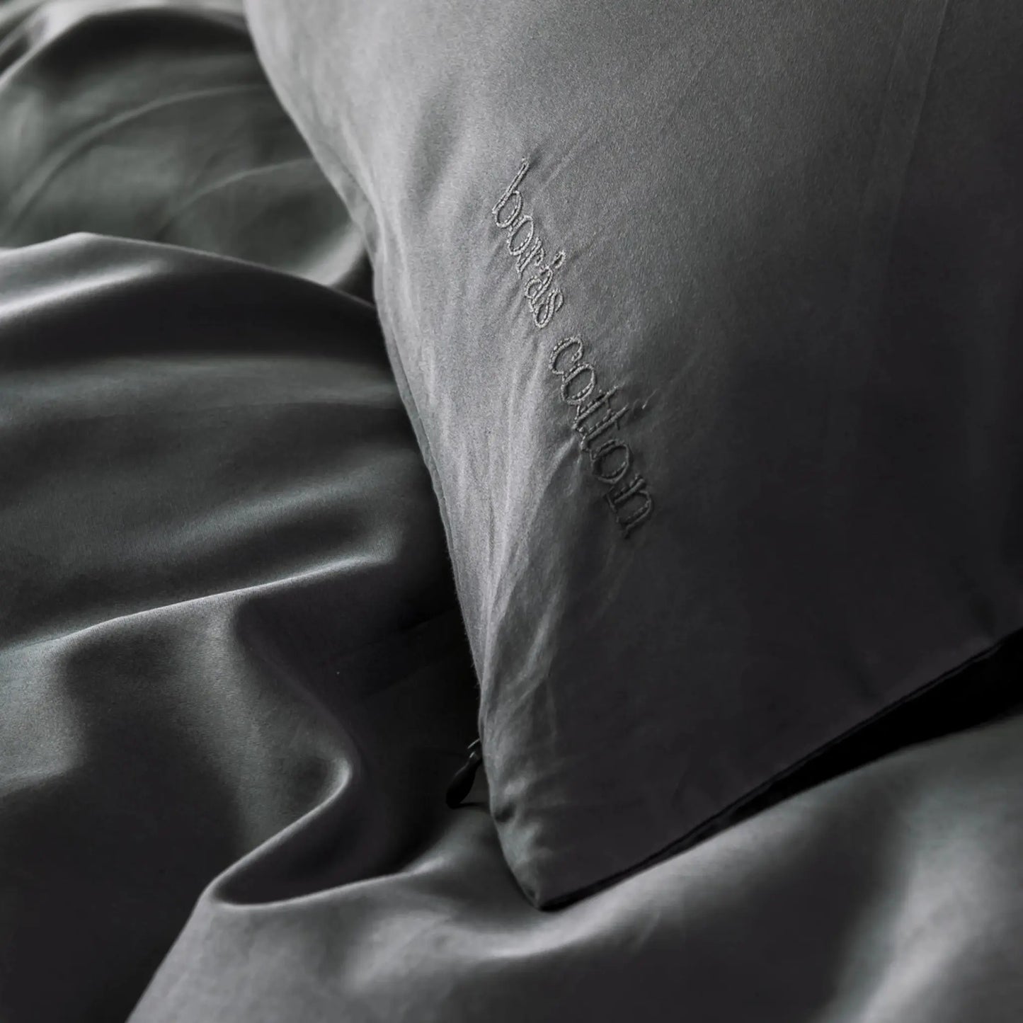 Borås Cotton Cloud Bäddset 150x210/50x60 cm, Antrasit