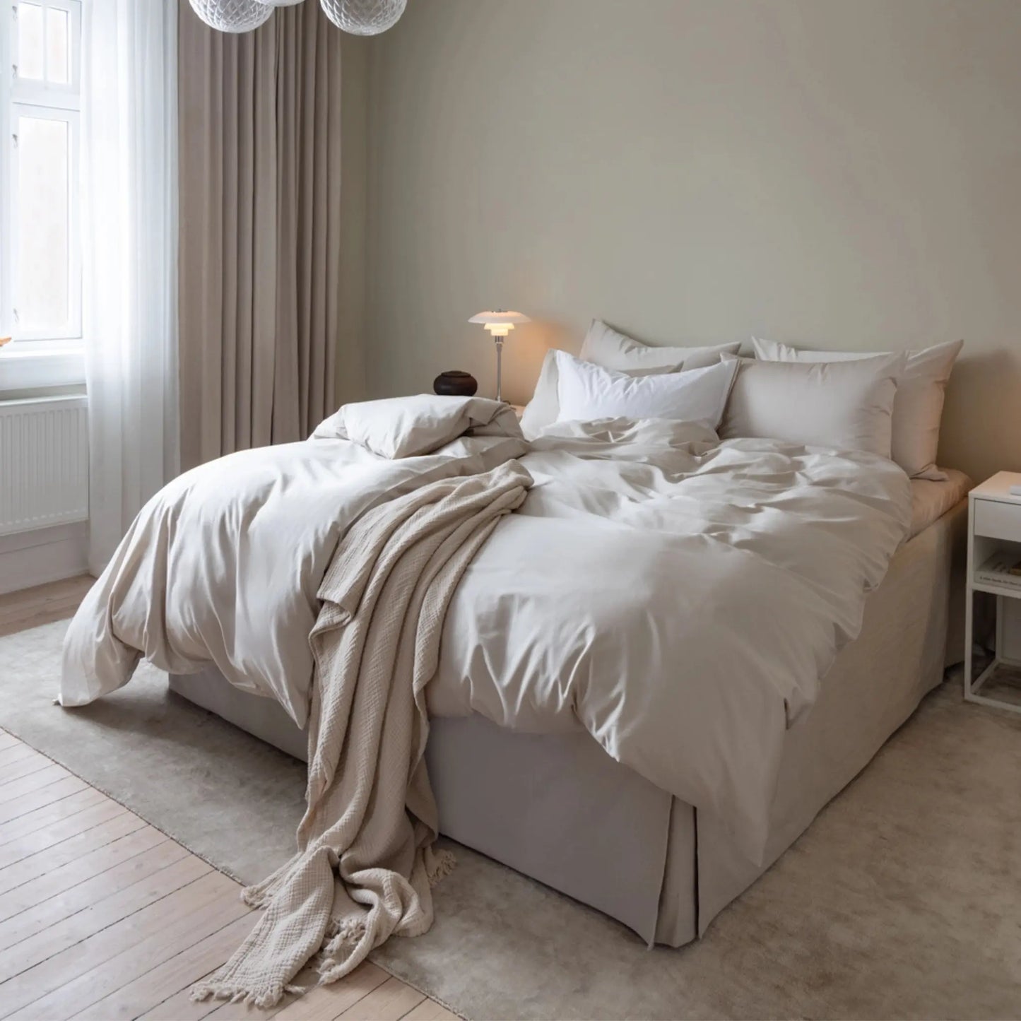 Borås Cotton Cloud Bäddset 150x210/50x60 cm, Ljus Beige