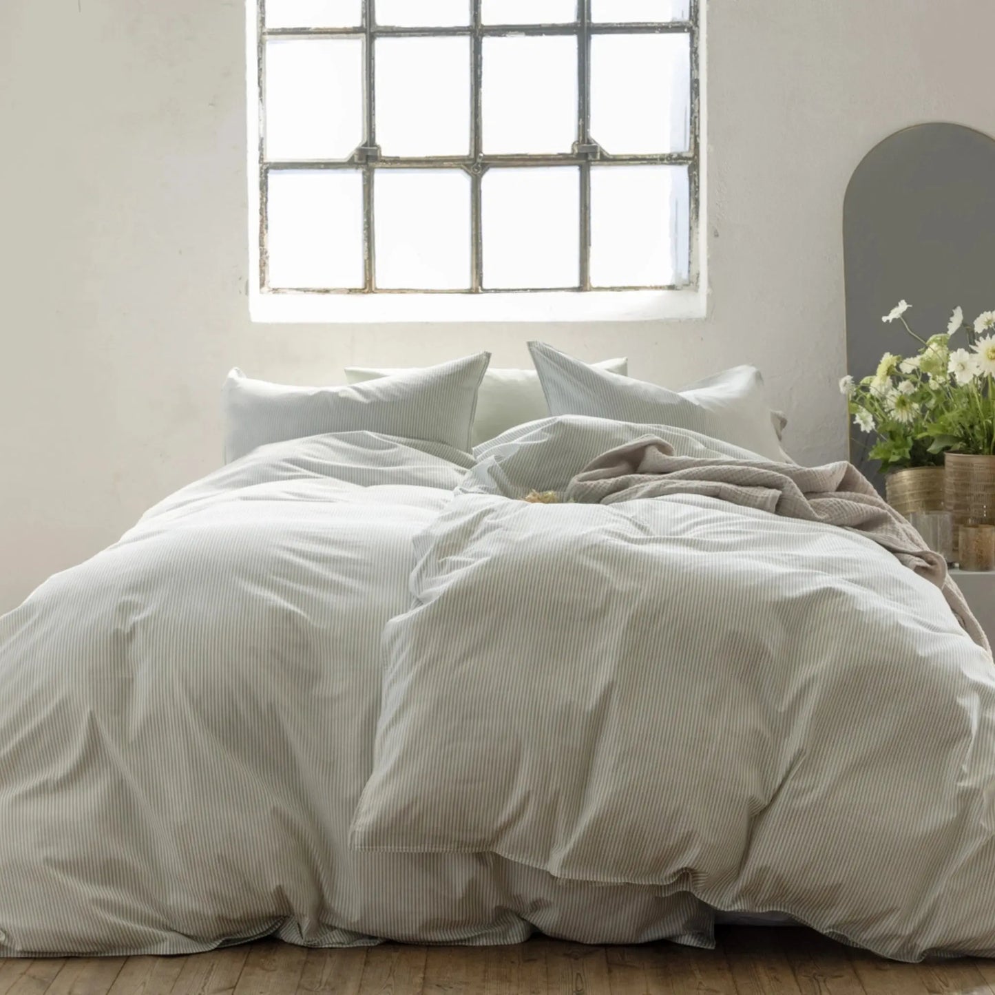 Borås Cotton Cille Bäddset 230x220/2*50x60 cm, Grön