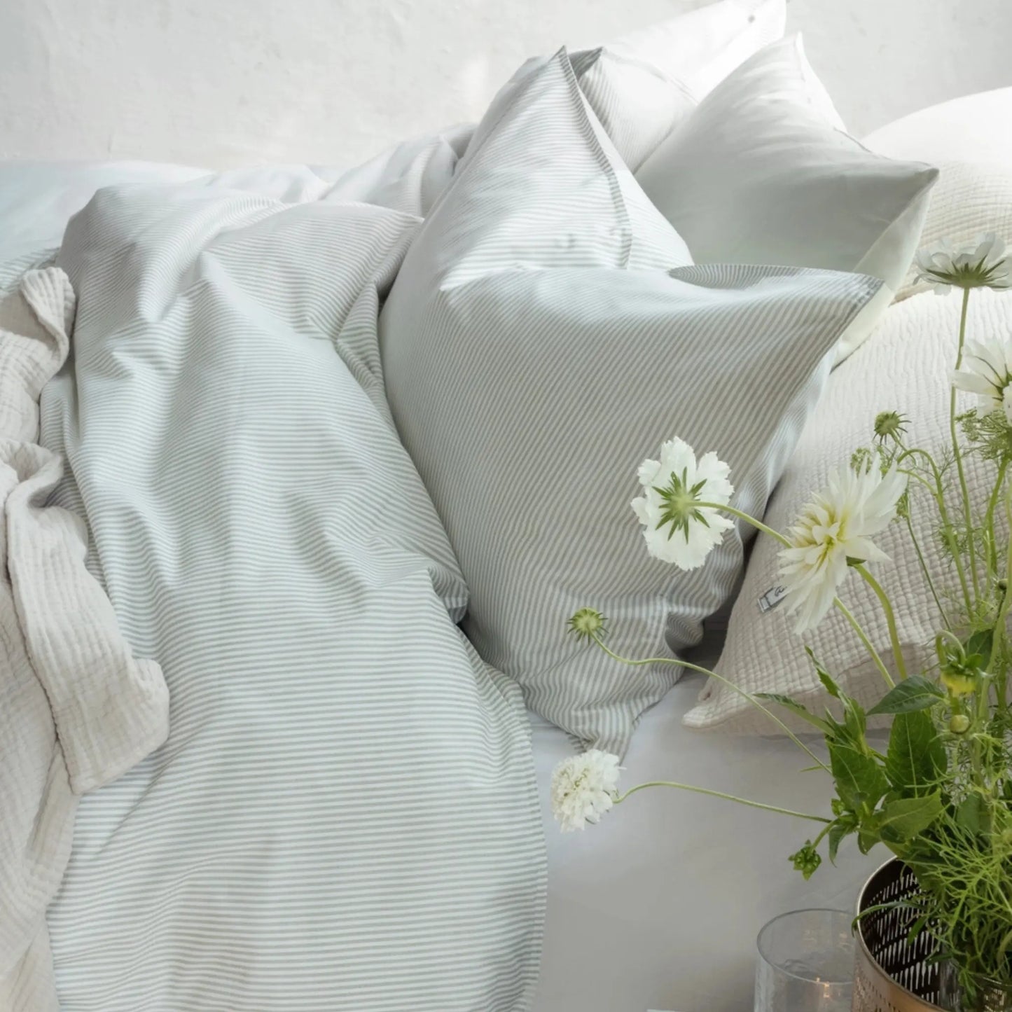 Borås Cotton Cille Bäddset 230x220/2*50x60 cm, Grön