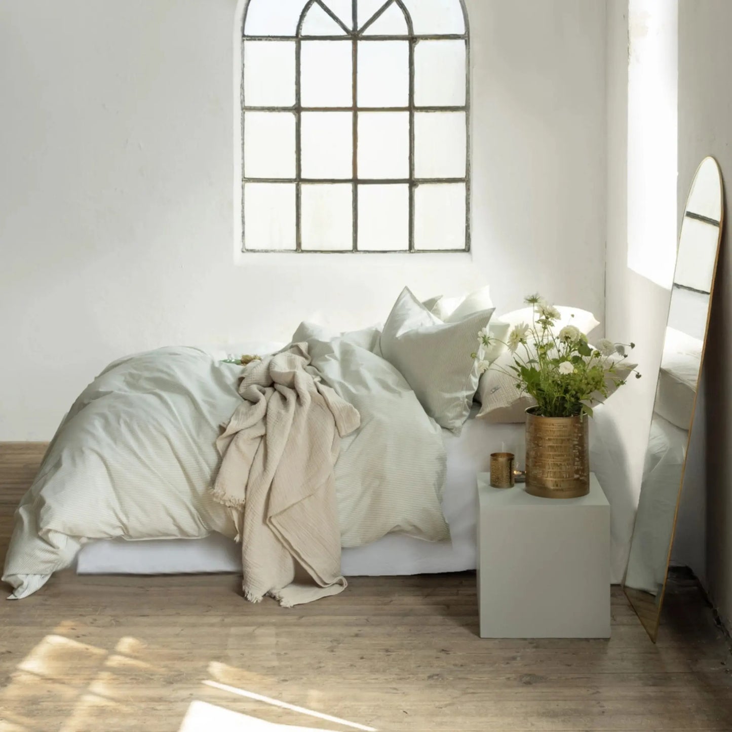 Borås Cotton Cille Bäddset 230x220/2*50x60 cm, Grön
