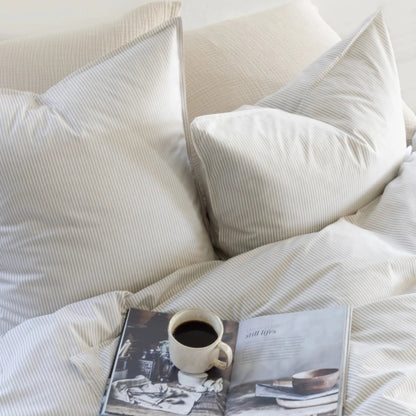 Borås Cotton Cille Bäddset 150x210/50x60 cm, Beige