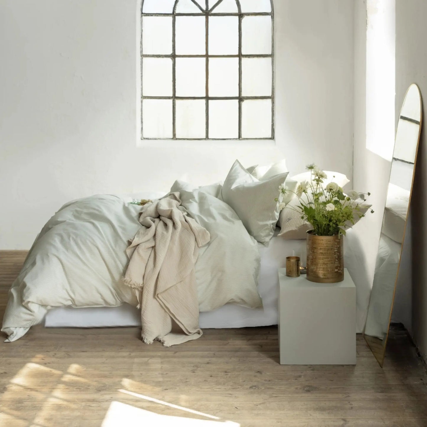 Borås Cotton Cille Bäddset 150x210/50x60 cm, Grön