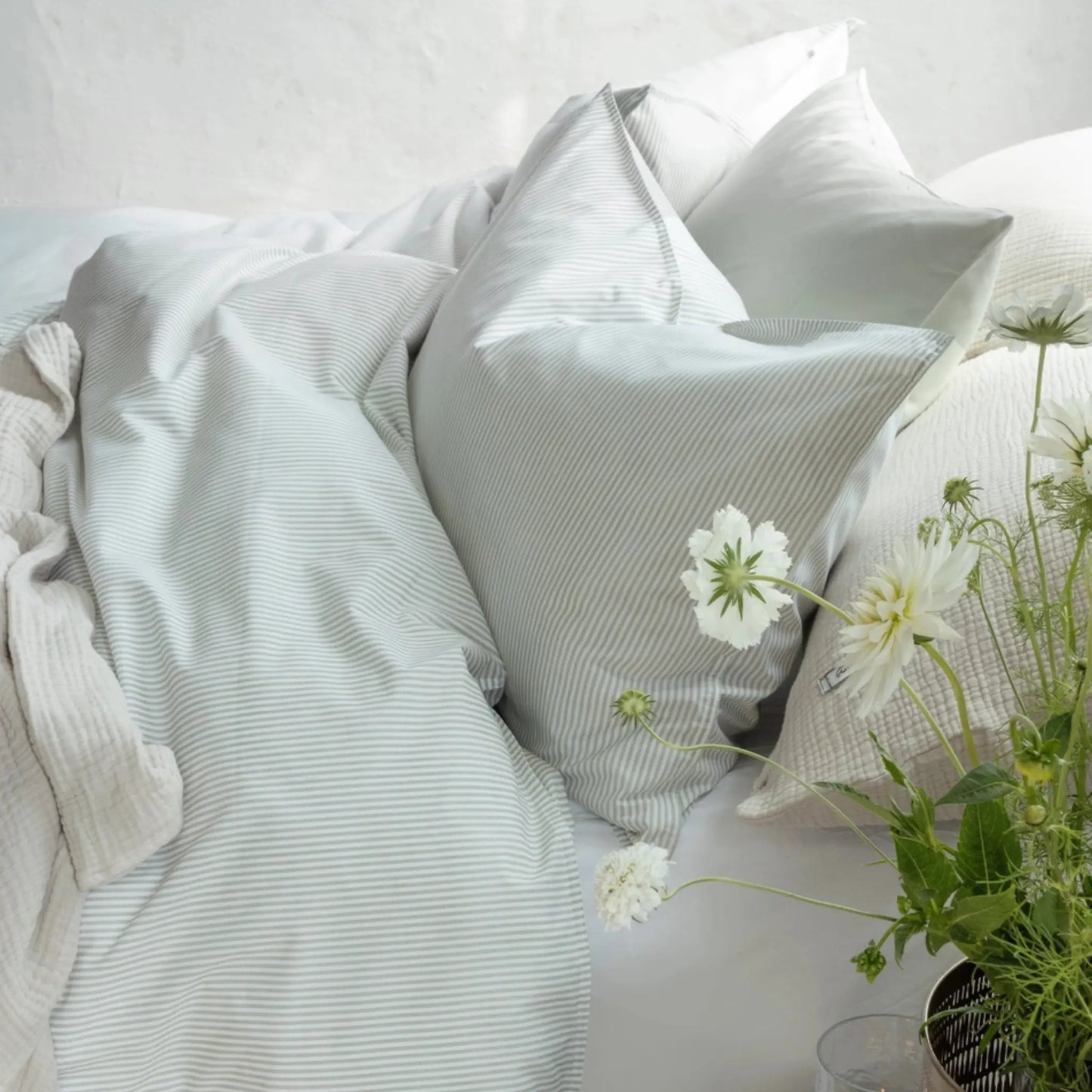 Borås Cotton Cille Bäddset 150x210/50x60 cm, Grön