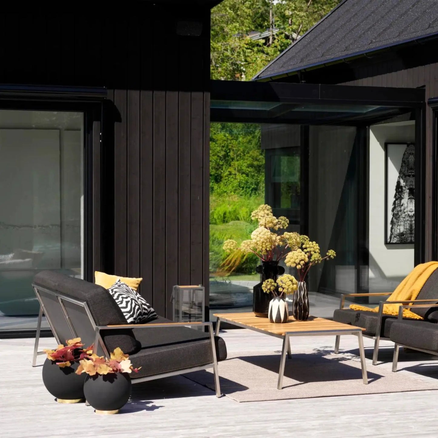 Brafab Naos 2,5-Sits Soffa, Rostfritt Stål/Nearly Black
