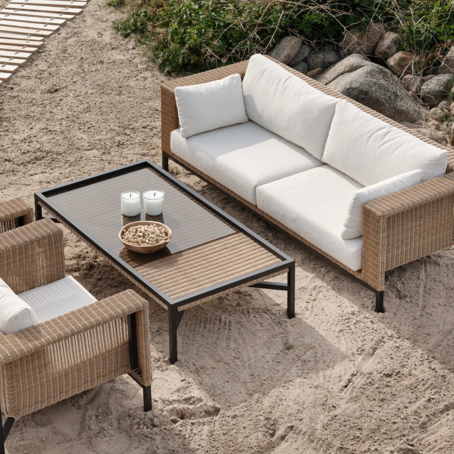Brafab Shell 2,5-Sits Soffa, Rustik/Teddy Rice