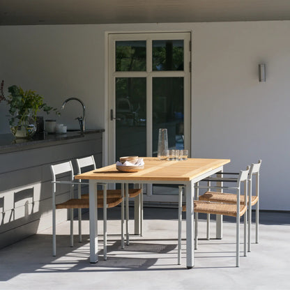 Brafab Lyon Matbord, Light Grey/Teak