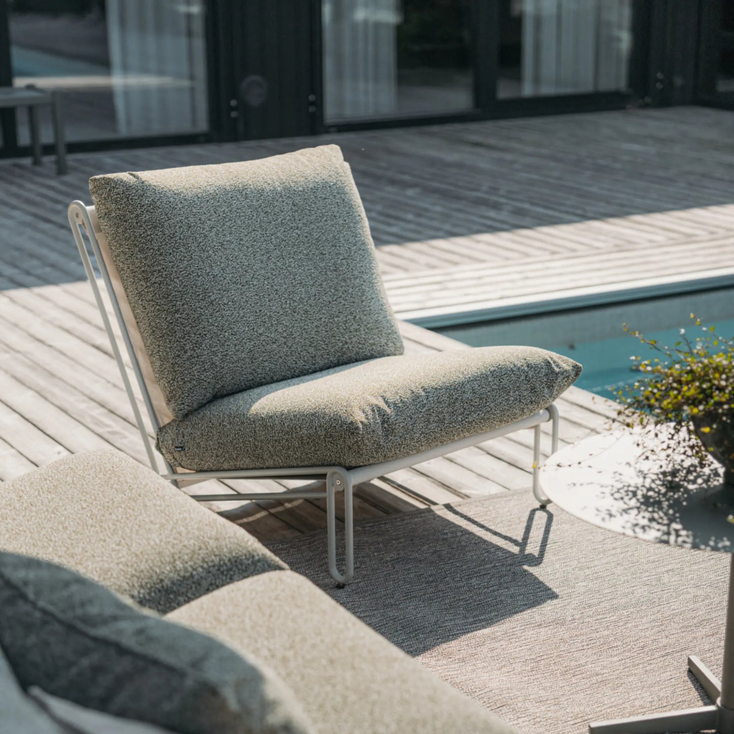 Brafab Blixt Loungefåtölj, Light Grey/Teddy Verde