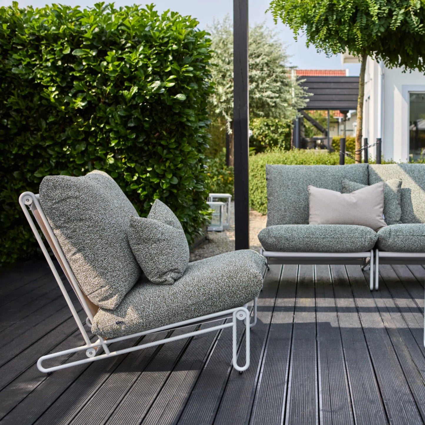 Brafab Blixt Loungefåtölj, Light Grey/Teddy Verde