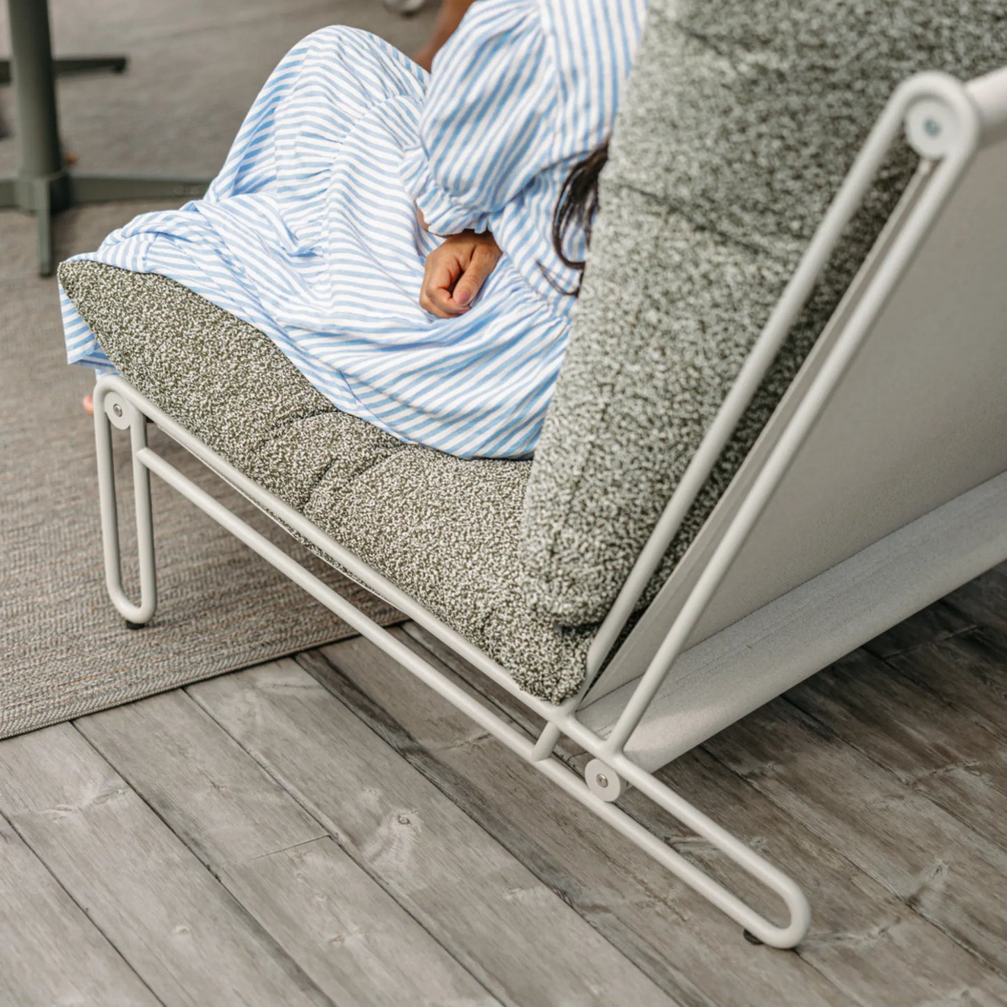 Brafab Blixt Loungefåtölj, Light Grey/Teddy Verde