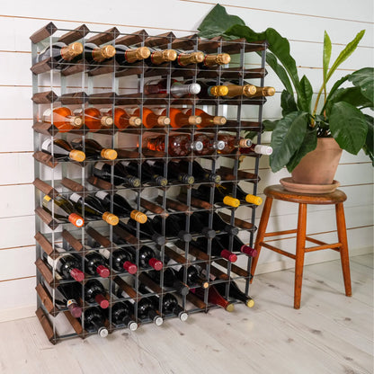 The Swedish Wine Rack Factory Vinställ 90 Flaskor, Mörkt Trä
