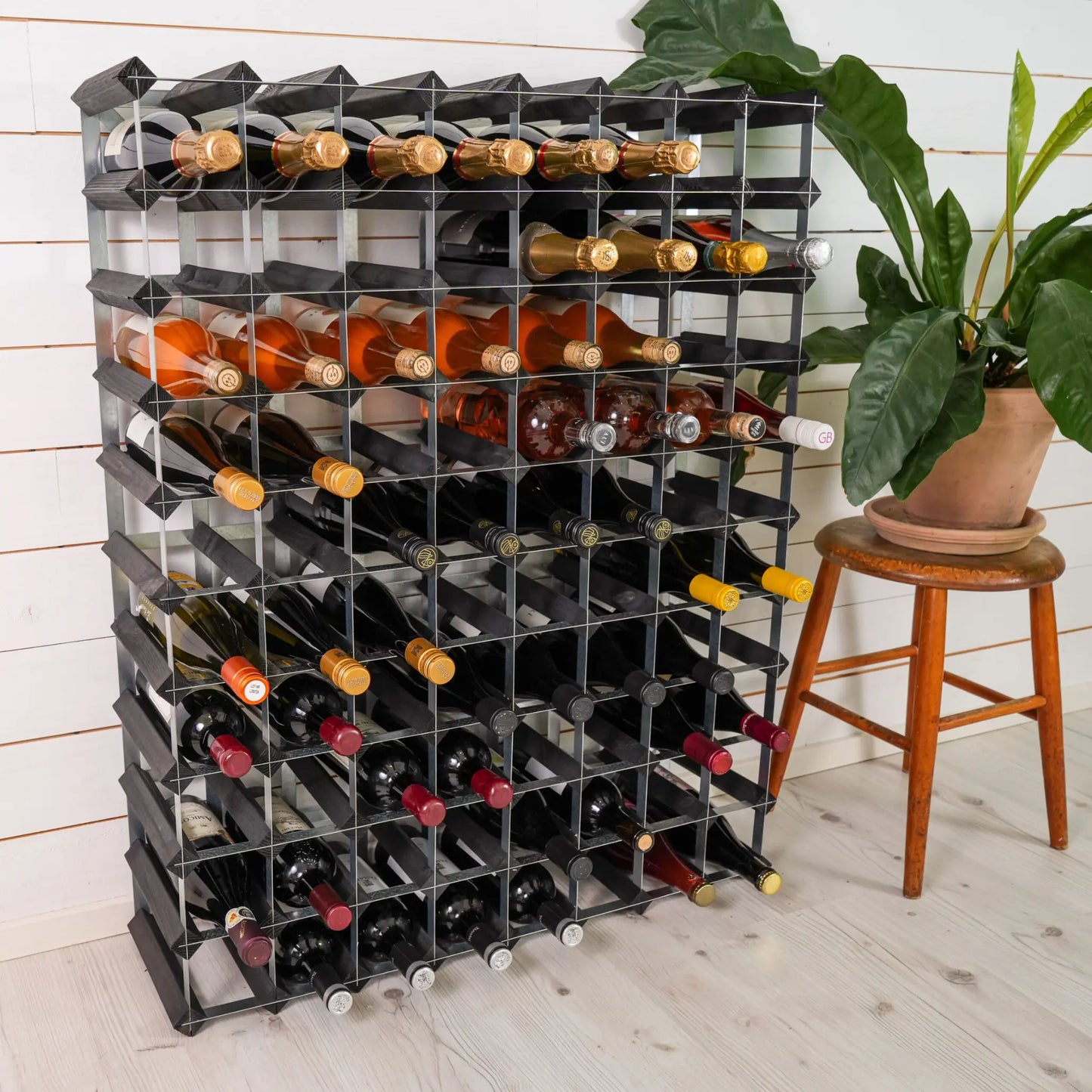 The Swedish Wine Rack Factory Vinställ 90 Flaskor, Svart