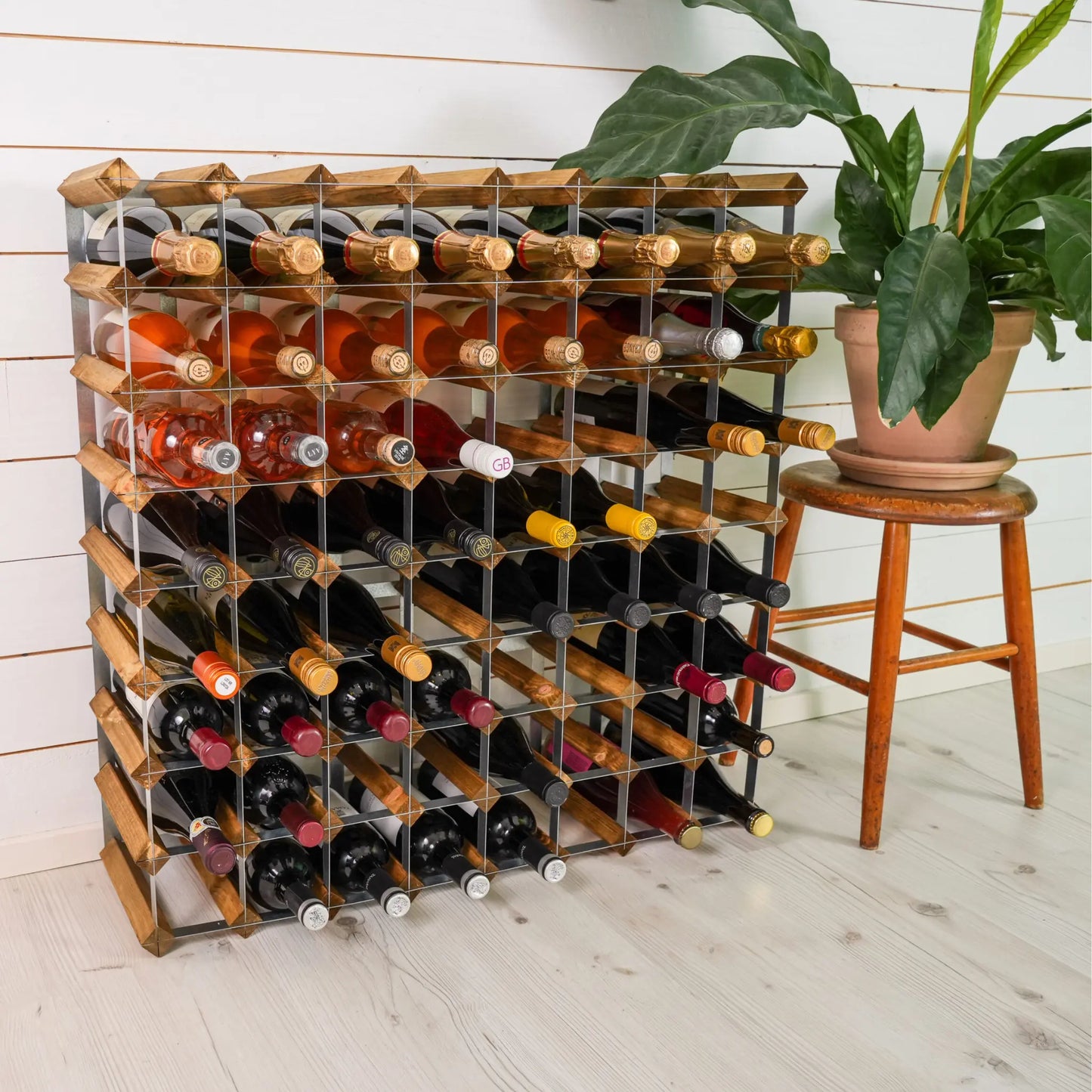 The Swedish Wine Rack Factory Vinställ 72 Flaskor, Ljust Trä