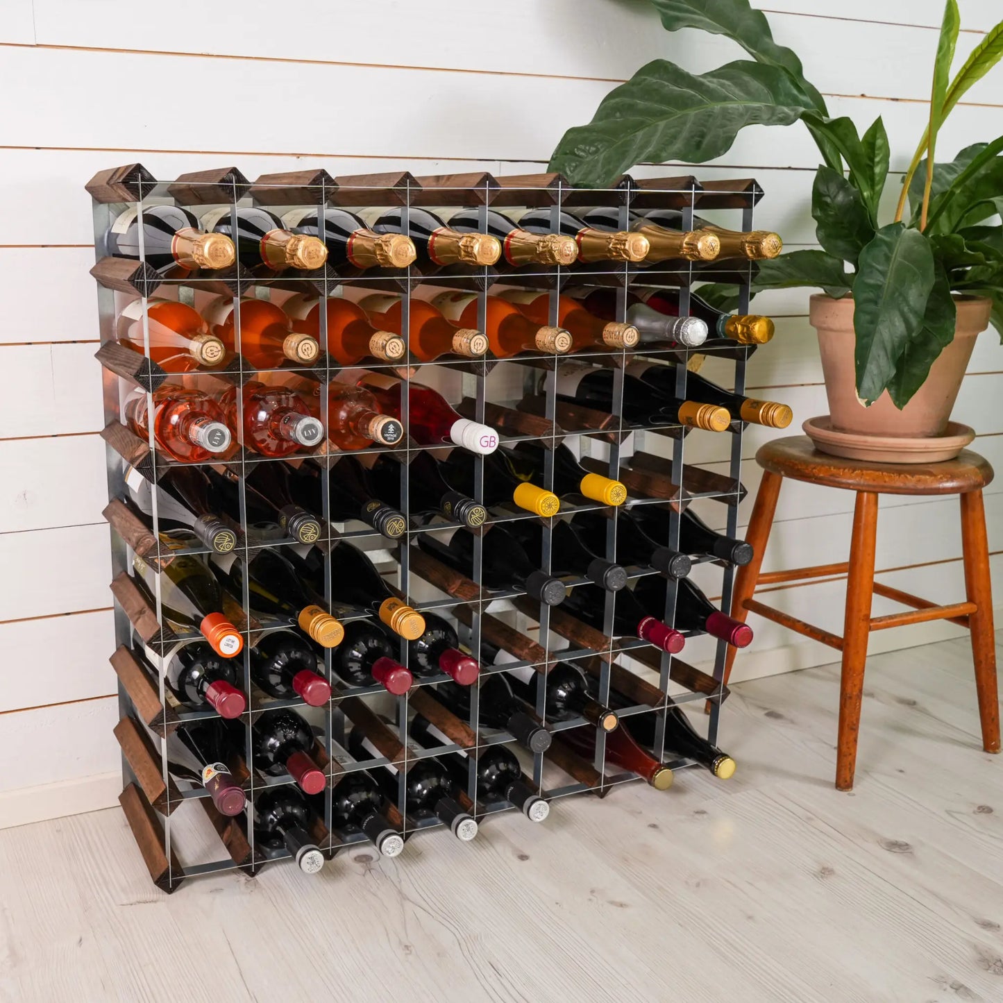 The Swedish Wine Rack Factory Vinställ 72 Flaskor, Mörkt Trä