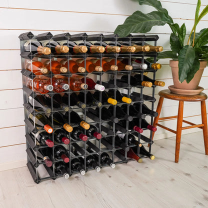 The Swedish Wine Rack Factory Vinställ 72 Flaskor, Svart