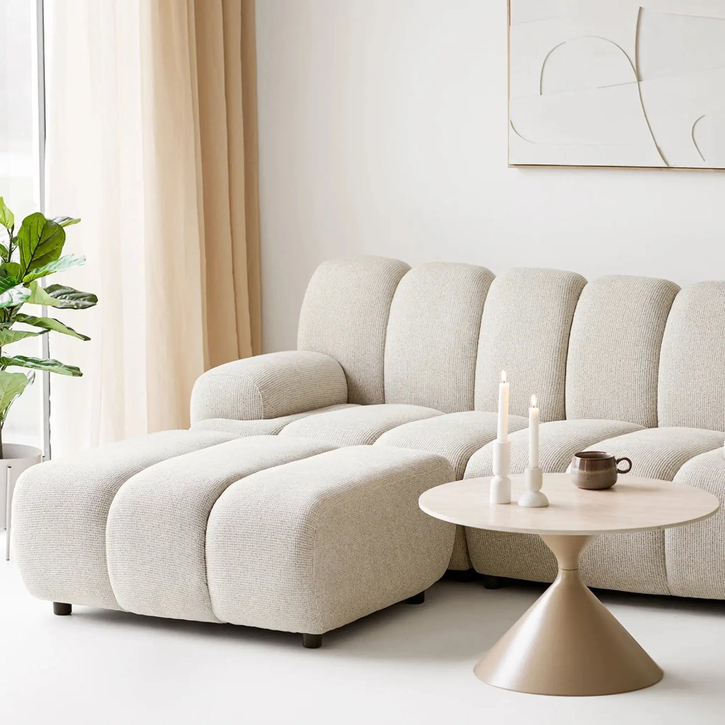 House Nordic Taza 2,5-Sits Modulsoffa med Puff, Sand