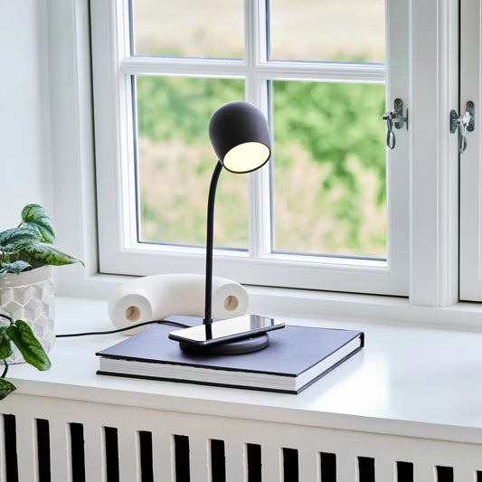 Kreafunk Ellie Led-lampa/Högtalare/Qi, Svart