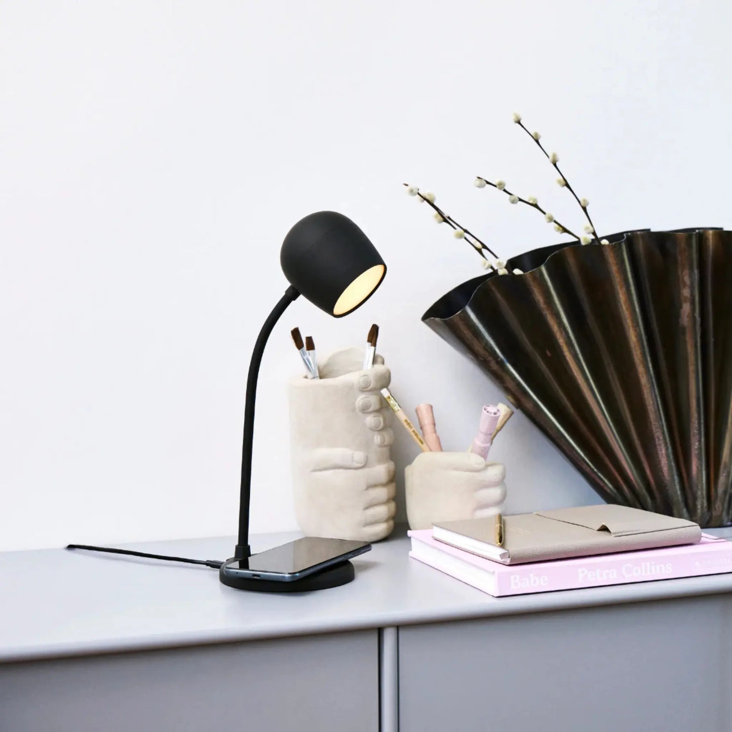 Kreafunk Ellie Led-lampa/Högtalare/Qi, Svart