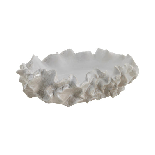 Lene Bjerre Viola Skål 46x35 cm, Linne/vit