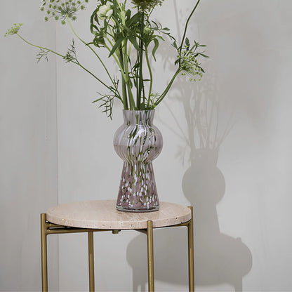 Lene Bjerre Traville Pelarbord Ø27.5 cm, Linne/ljusguld