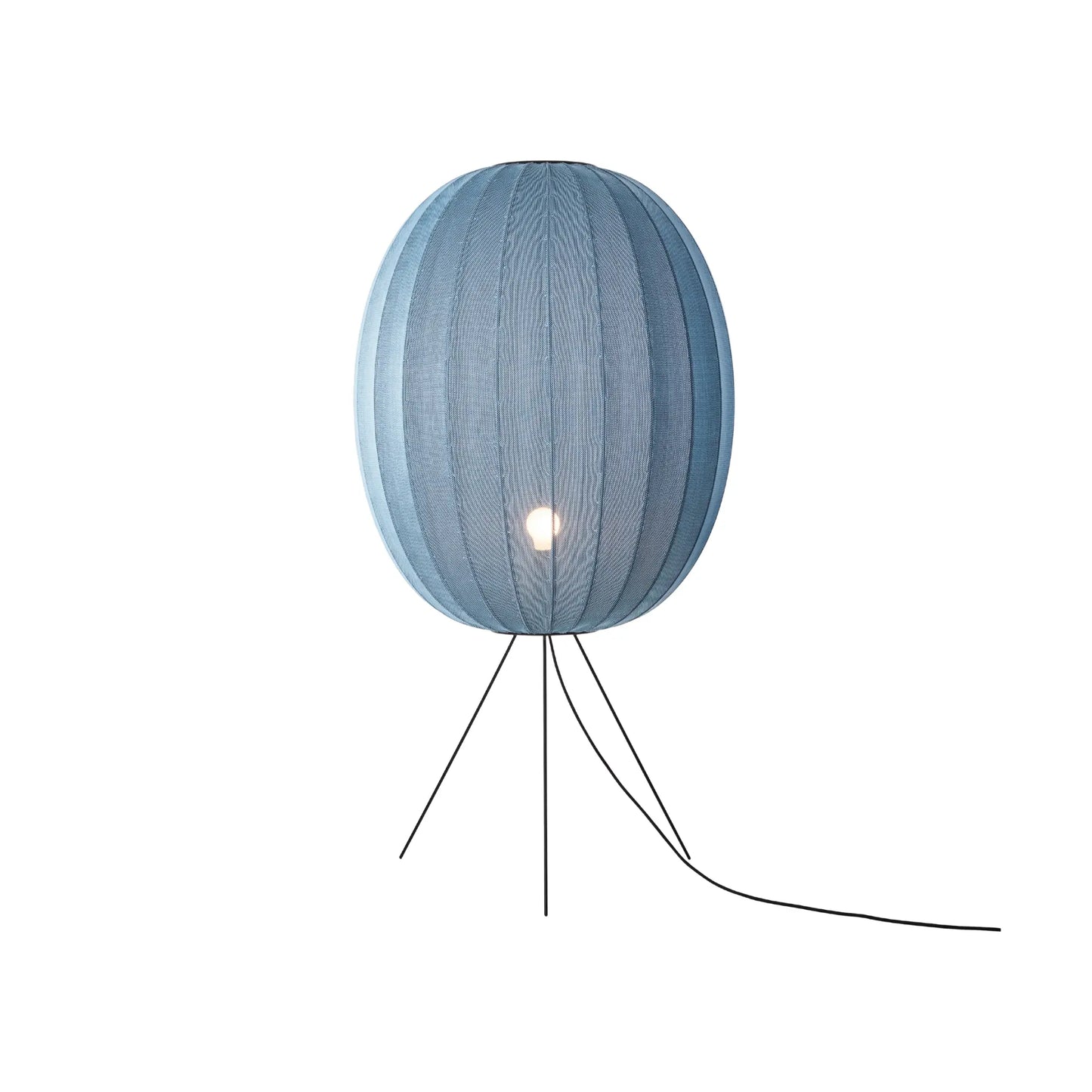 Made by Hand Knit-Wit Golvlampa 65 Hög Oval Mellan, Blå Sten