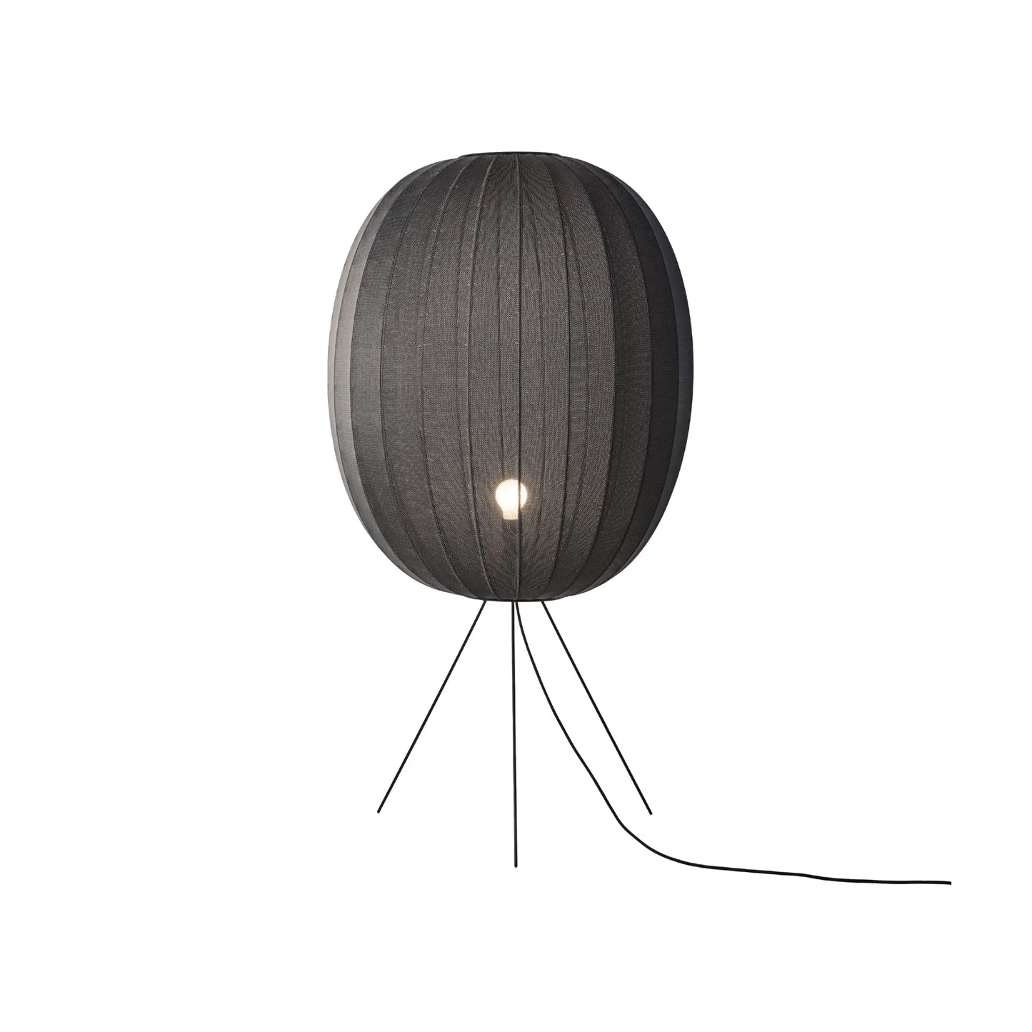 Made by Hand Knit-Wit Golvlampa 65 Hög Oval Mellan, Svart