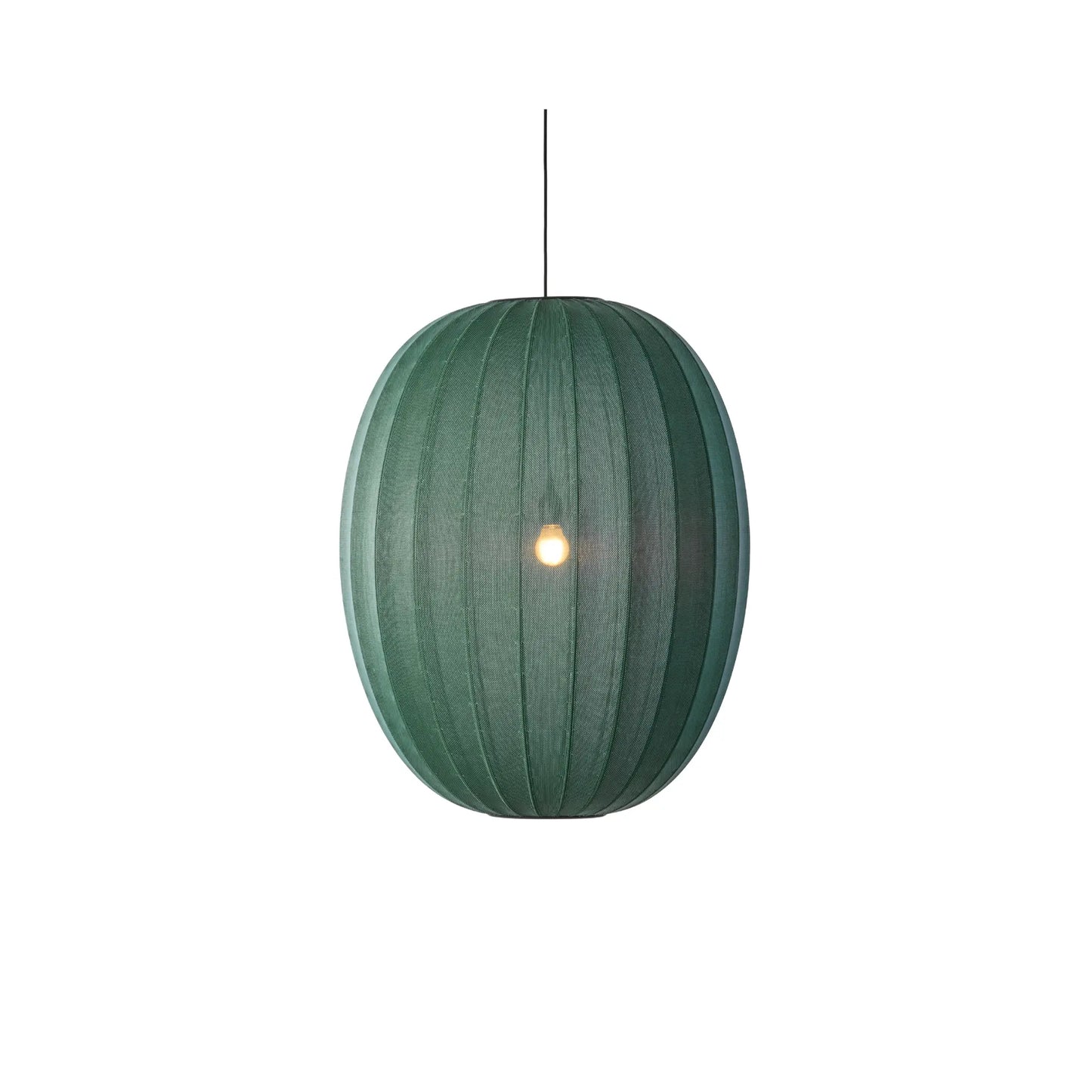 Made by Hand Knit-Wit Taklampa 65 Hög Oval, Tweedgrön