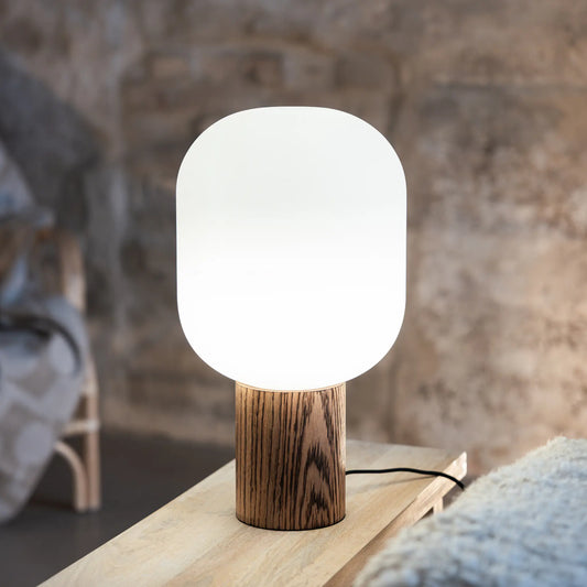 Markslöjd Skene Bordslampa 1 l, Vit/Bränt Trä