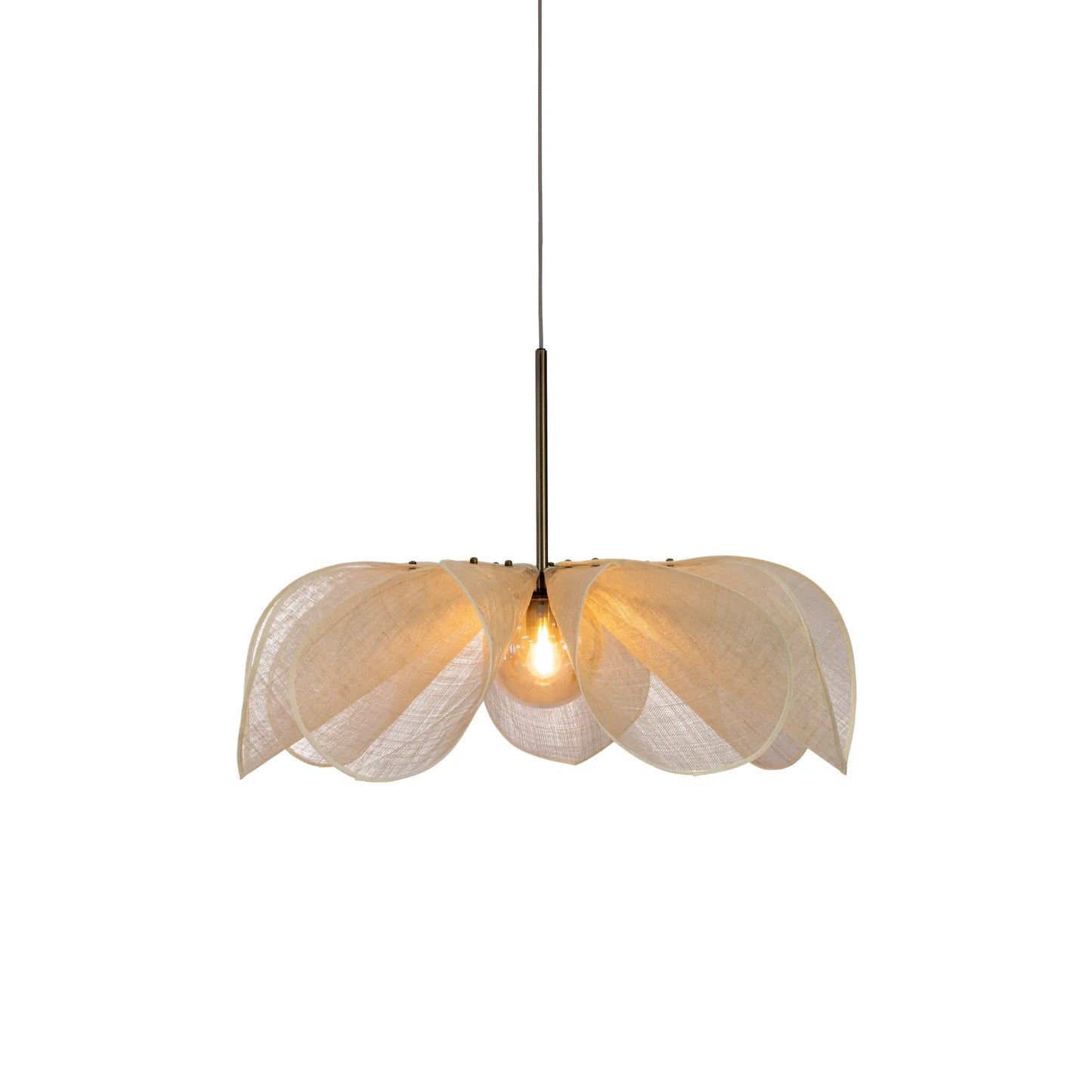 Markslöjd Styrka Taklampa 1 l 75 cm, Beige/Antik, Mässing/Bärnsten