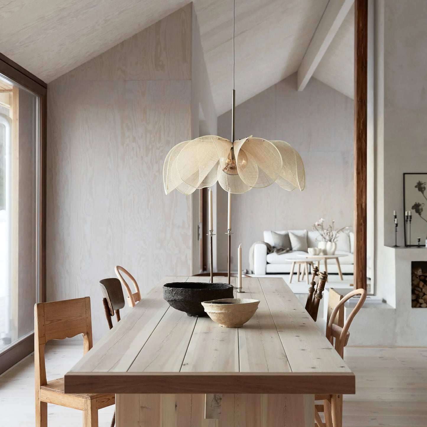 Markslöjd Styrka Taklampa 1 l 75 cm, Beige/Antik, Mässing/Bärnsten