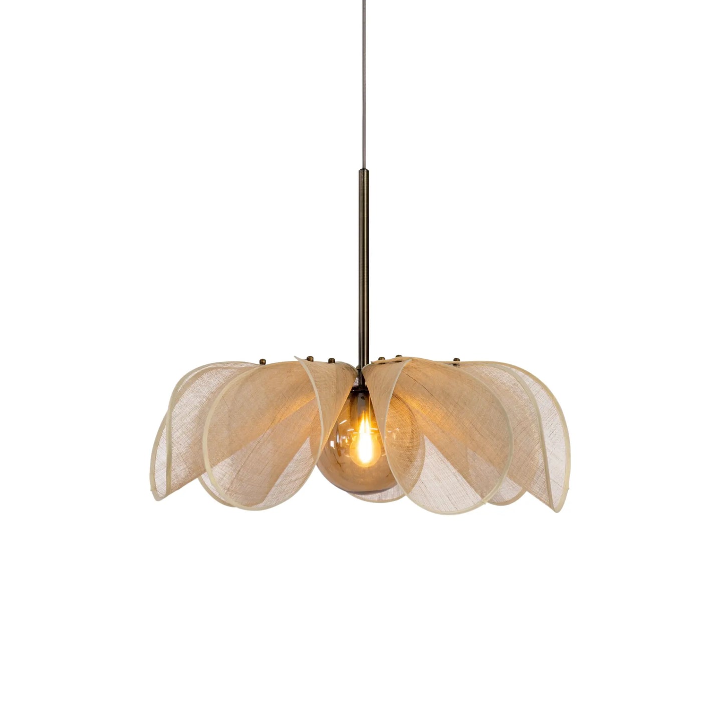 Markslöjd Styrka Taklampa 1 l 63 cm, Beige/Antik, Mässing/Bärnsten