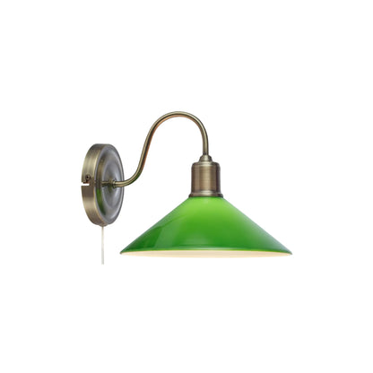 Markslöjd Vela Vägglampa 1 l, Antikmässing/Grön