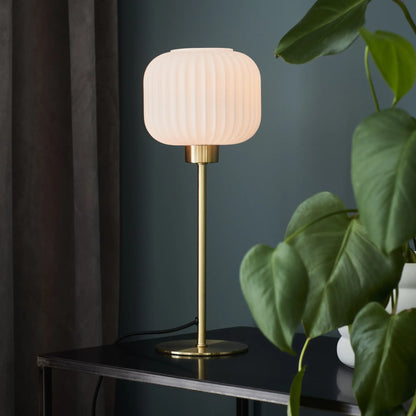 Markslöjd Sober Bordslampa Liten 1 l Borstad, Mässing/Vit