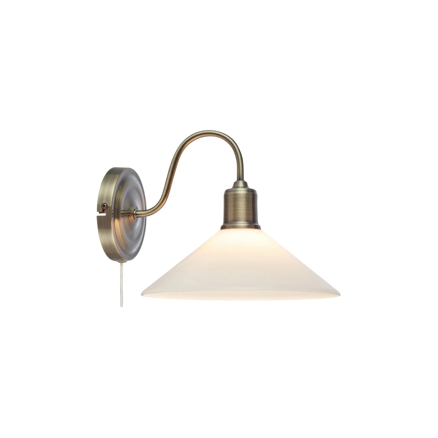 Markslöjd Vela Vägglampa 1 l, Antikmässing/Blankvit