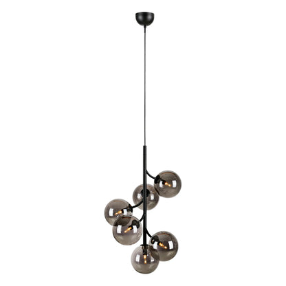 Markslöjd Callisto Taklampa 6 l, Svart/Rökfärgad